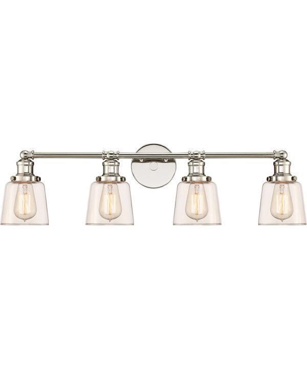 Union Extra Large 4-light Bath Light Polished Nickel For Sale