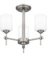 Aria 3-light Semi Flush Mount Antique Polished Nickel on Sale