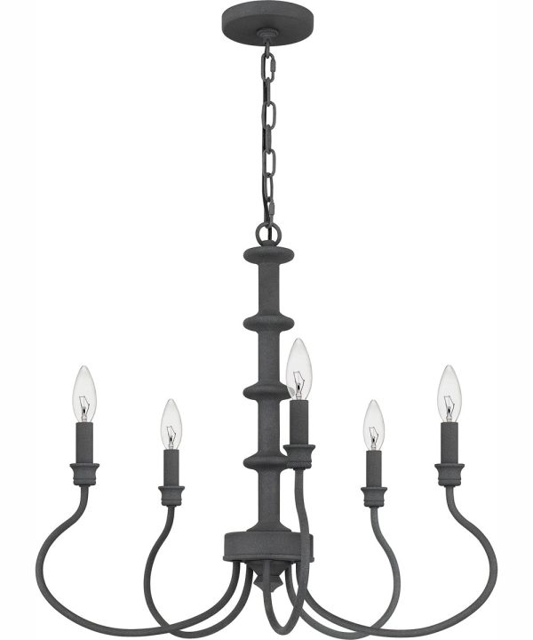 Adela 5-light Chandelier Mottled Black For Discount