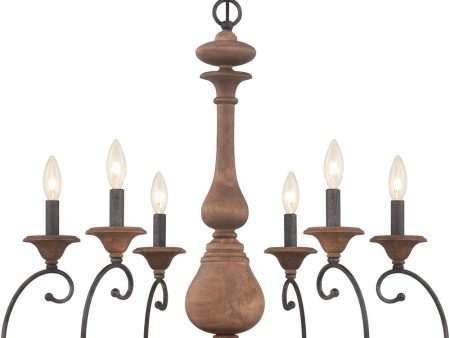 Auburn 6-light Chandelier Rustic Black Cheap