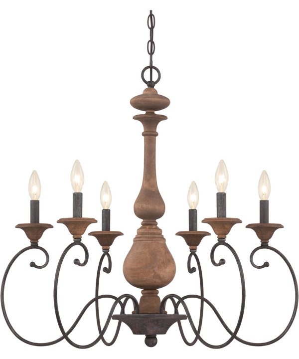 Auburn 6-light Chandelier Rustic Black Cheap