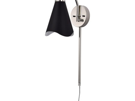 Tango 1-Light Plug-In Vanity & Wall Matte Black   Polished Nickel Discount