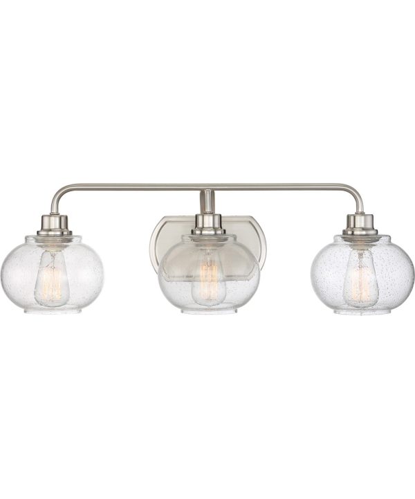 Trilogy Large 3-light Bath Light Brushed Nickel Online now