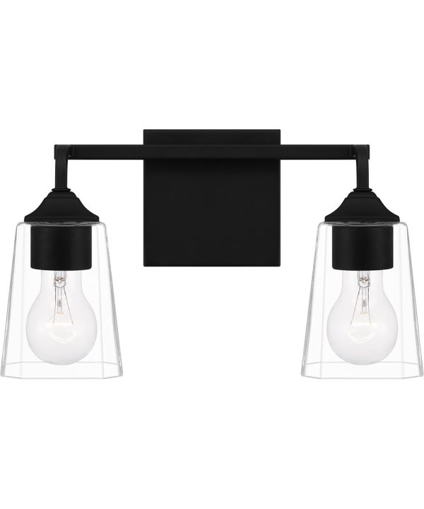 Thoresby Medium 2-light Bath Light Matte Black For Cheap