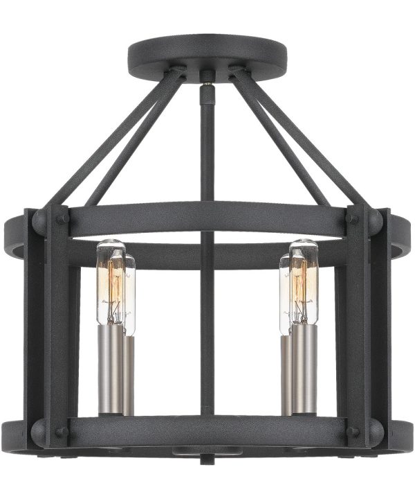 Victor 4-light Semi Flush Mount Mottled Black Online