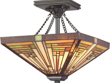 Stephen Small 2-light Semi Flush Mount Vintage Bronze For Discount