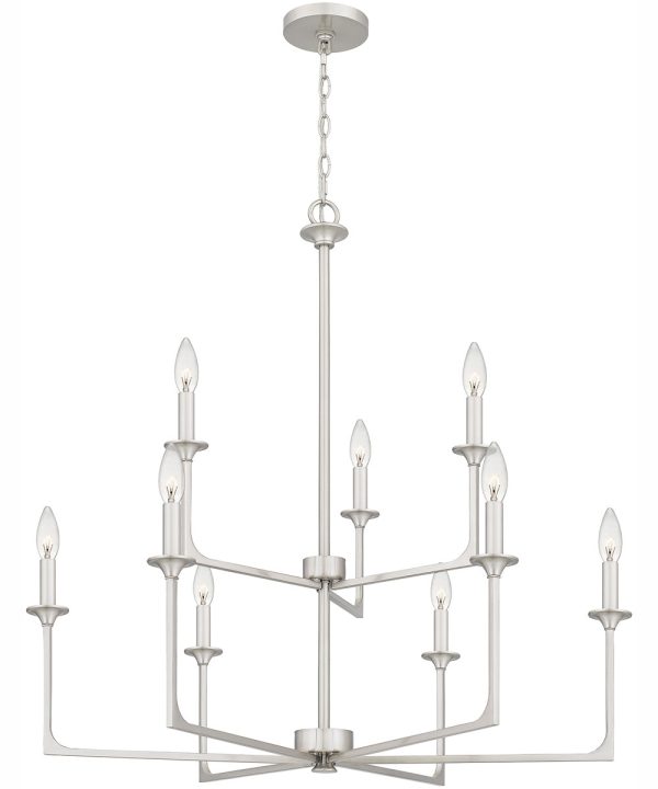 Prescott 9-light Chandelier Brushed Nickel Discount