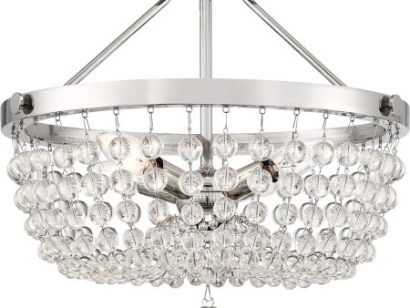 Teresa 4-light Semi Flush Mount Polished Nickel Cheap