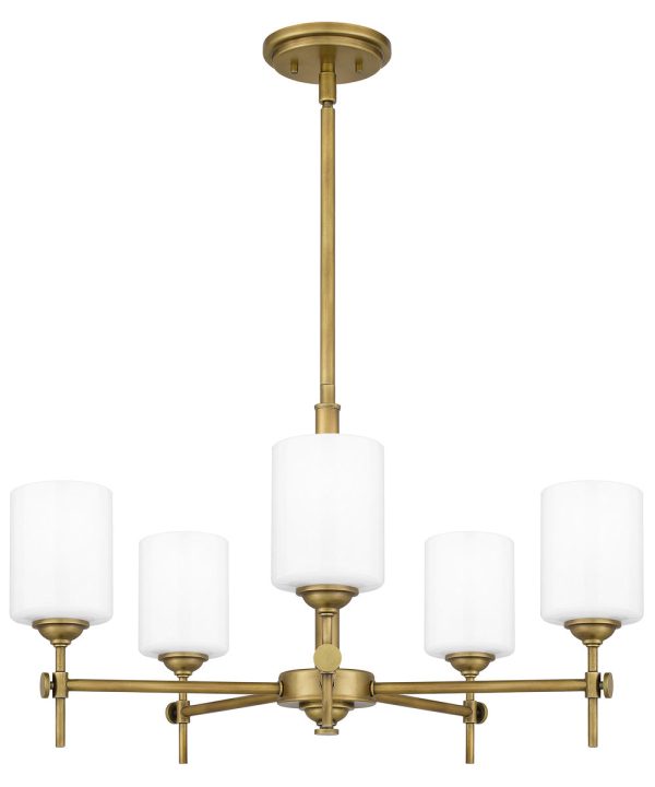 Aria 5-light Chandelier Weathered Brass on Sale