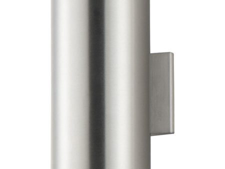 Outpost 2-Light 6 inchW x 15 inchH Outdoor Wall Sconce Brushed Aluminum For Cheap