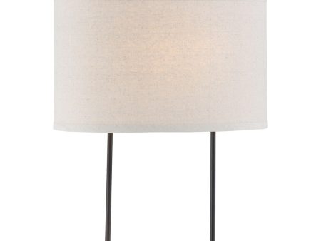 Baldwin 1-Light Table Lamp Dark Bronze Linen Fabric Shade Cheap