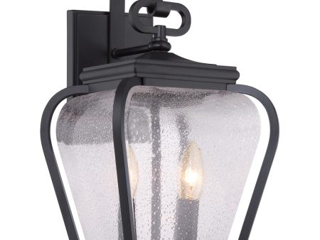 Province Medium 2-light Outdoor Wall Light Mystic Black Online Sale