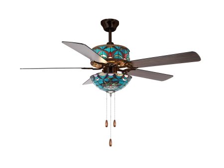 Adover Tiffany Ceiling Fan With Remote Supply