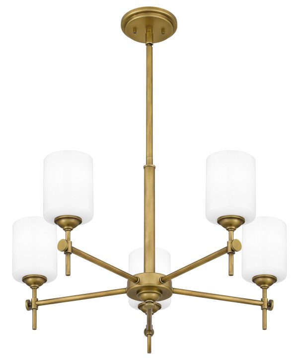 Aria 5-light Chandelier Weathered Brass on Sale