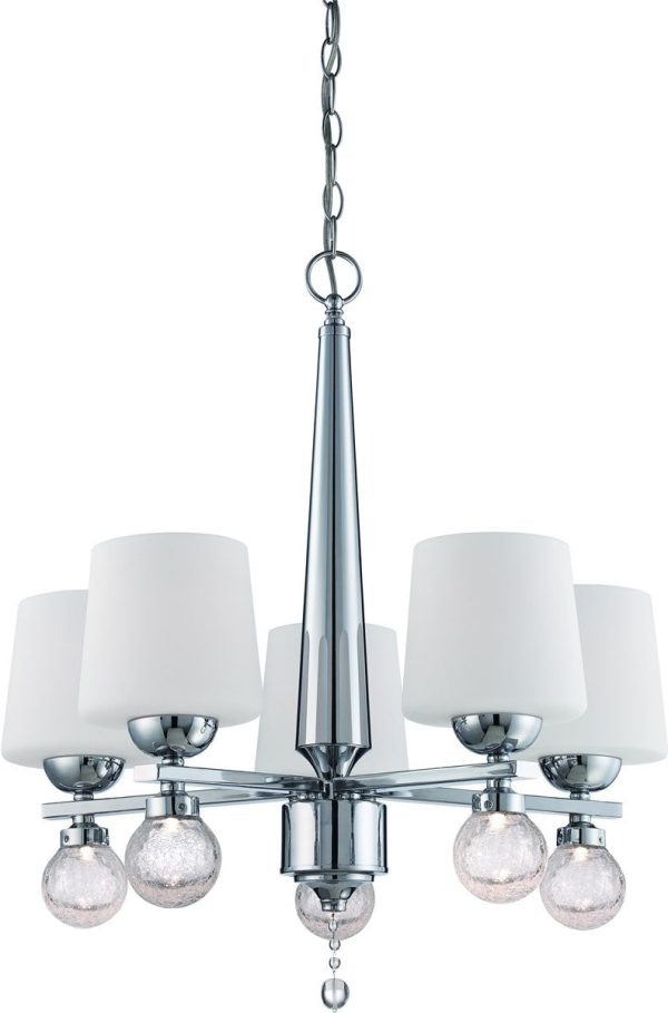 23 W Astoria 5-Light Chandelier Chrome Cheap