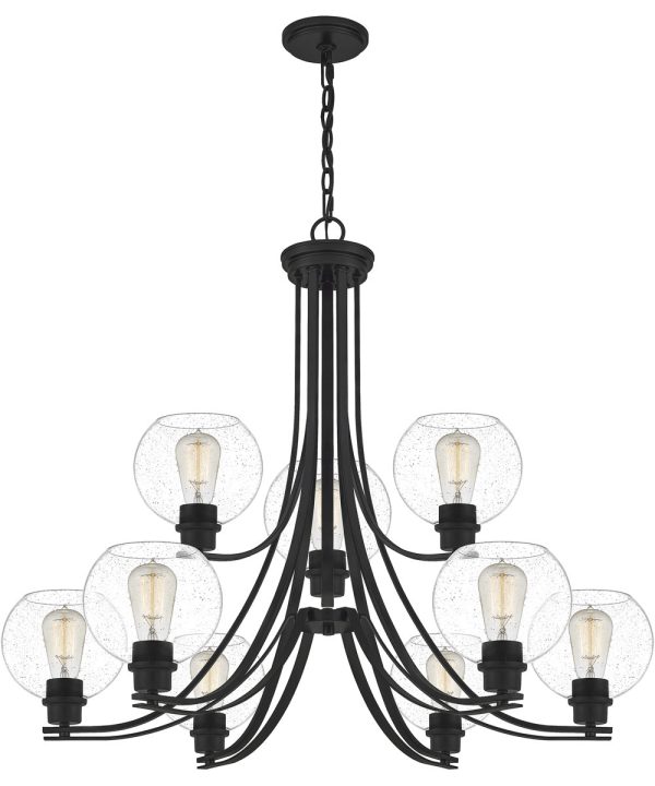 Pruitt 9-light Chandelier Matte Black For Discount