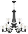 Pruitt 9-light Chandelier Matte Black For Discount