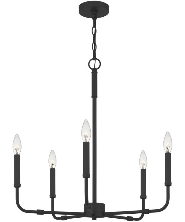 Abner 5-light Chandelier Matte Black on Sale