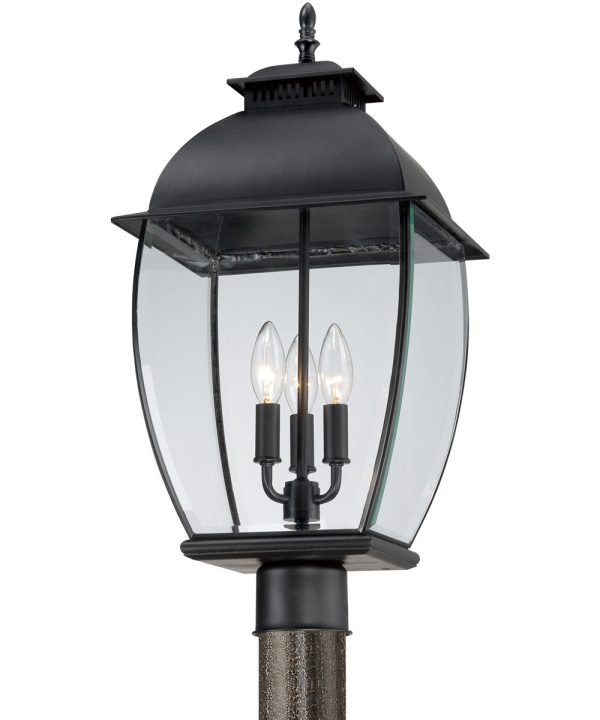 Bain Large 3-light Outdoor Post Light Mystic Black Online now