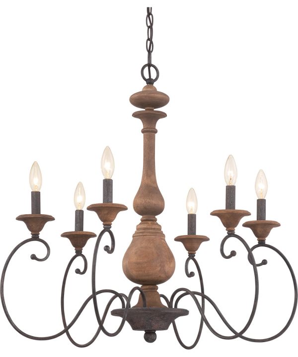 Auburn 6-light Chandelier Rustic Black Cheap