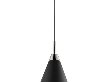 Tango 1-Light Pendant Matte Black   Polished Nickel For Sale