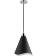 Tango 1-Light Pendant Matte Black   Polished Nickel For Sale