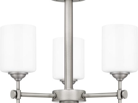 Aria 3-light Semi Flush Mount Antique Polished Nickel on Sale