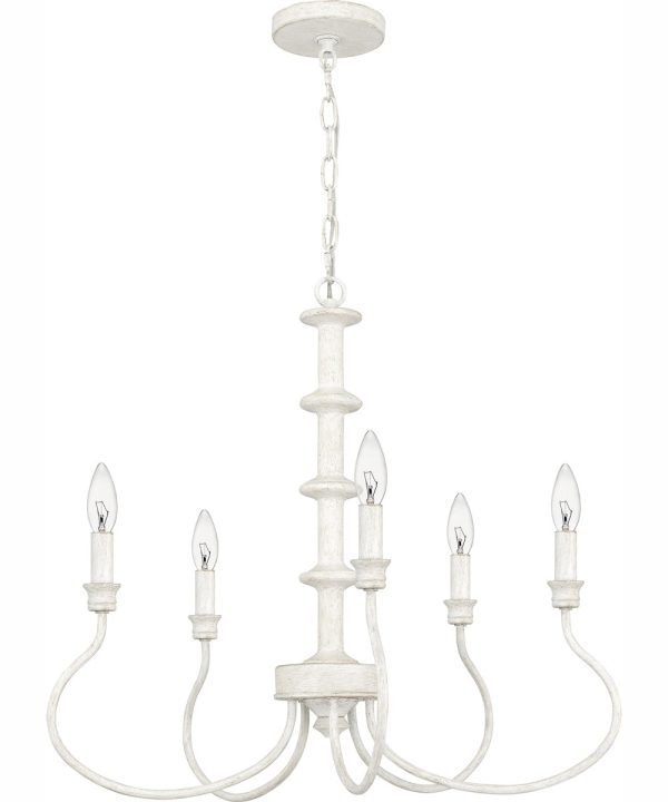 Adela 5-light Chandelier Antique White Discount