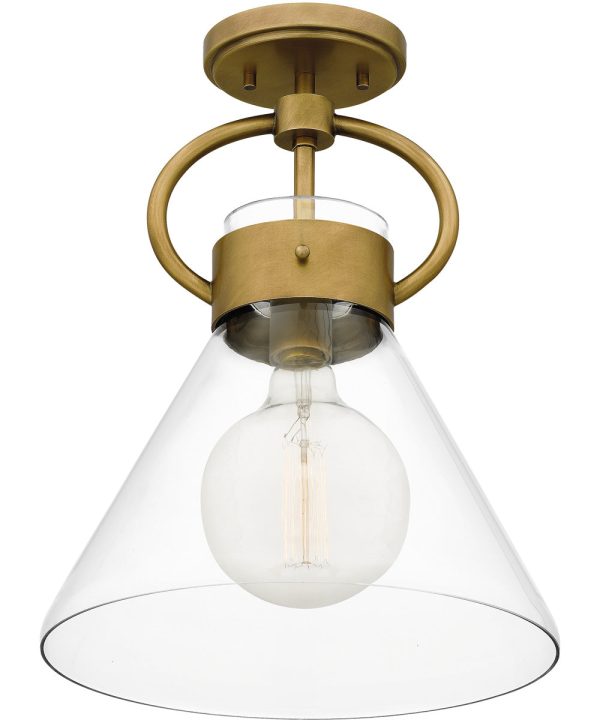 Webster 1-light Semi Flush Mount Weathered Brass Online Sale