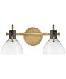 Argo 2-Light Two Light Vanity in Heritage Brass For Discount