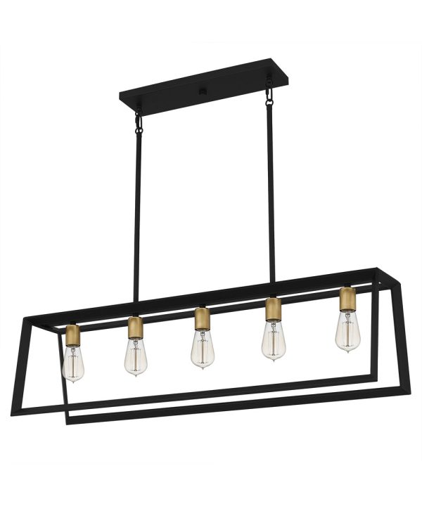 Tilly 5-light Island Light Matte Black Online now