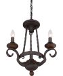 Noble 3-light Chandelier Rustic Black Discount