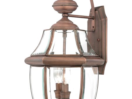 Newbury Large 2-light Outdoor Wall Light Aged Copper Sale