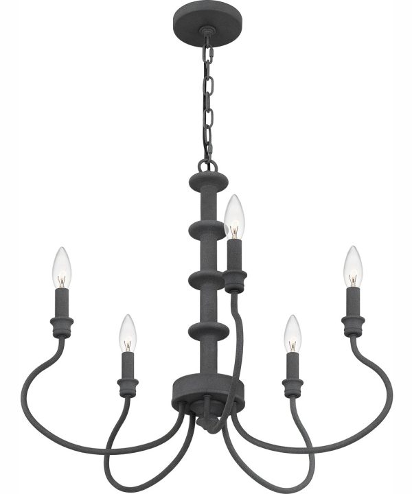 Adela 5-light Chandelier Mottled Black For Discount