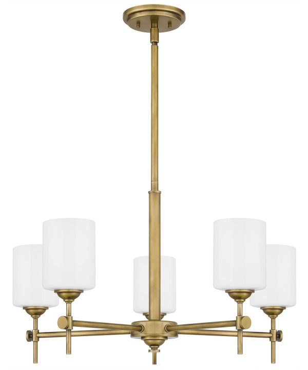 Aria 5-light Chandelier Weathered Brass on Sale