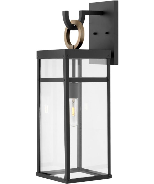 Porter 1-Light Large LED Outdoor Wall Mount Lantern in Black Discount