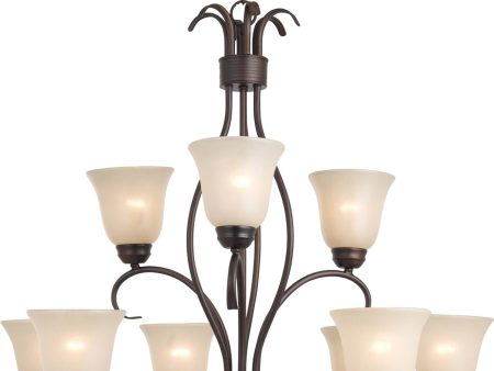 32 w Basix 9-Light Multi-Tier Chandelier Oil Rubbed Bronze For Discount