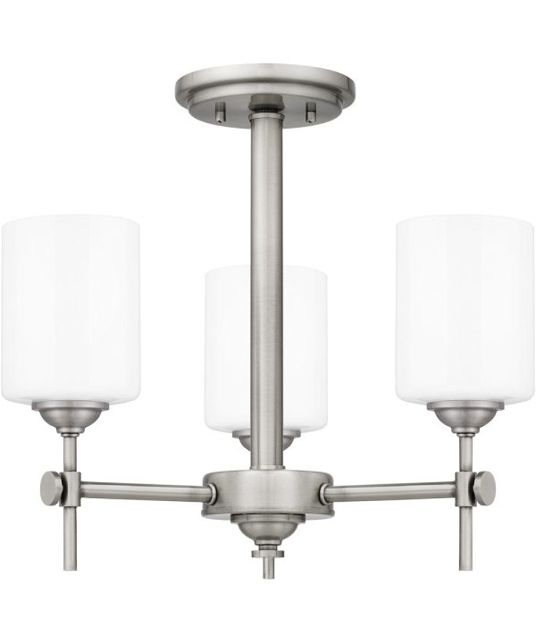 Aria 3-light Semi Flush Mount Antique Polished Nickel on Sale