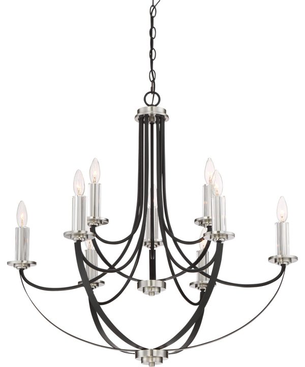 Alana 9-light Chandelier Mystic Black on Sale