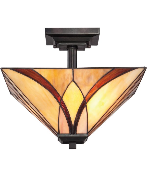 Asheville Medium 2-light Semi Flush Mount Valiant Bronze Fashion