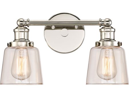 Union Medium 2-light Bath Light Polished Nickel Fashion