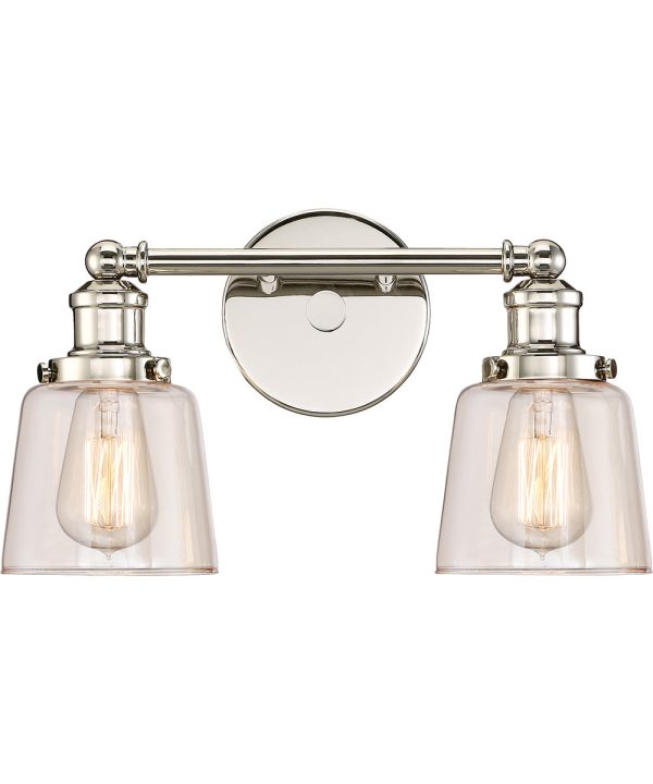 Union Medium 2-light Bath Light Polished Nickel Fashion