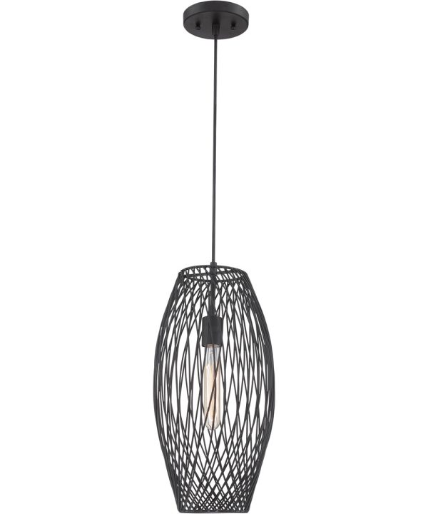 Waggoner 1-Light Pendant Black Metal Shade Online now