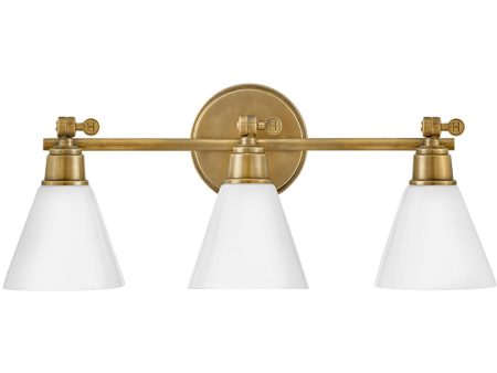 Arti 3-Light Three Light Vanity in Heritage Brass on Sale