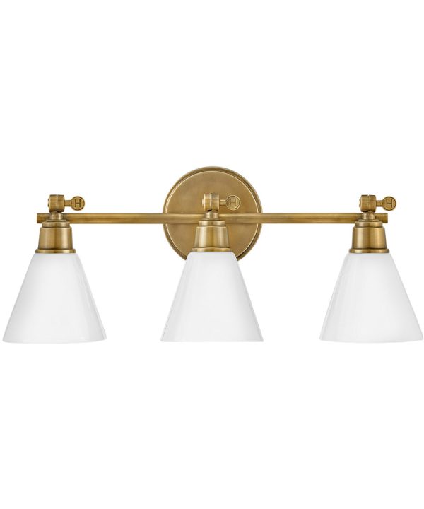 Arti 3-Light Three Light Vanity in Heritage Brass on Sale