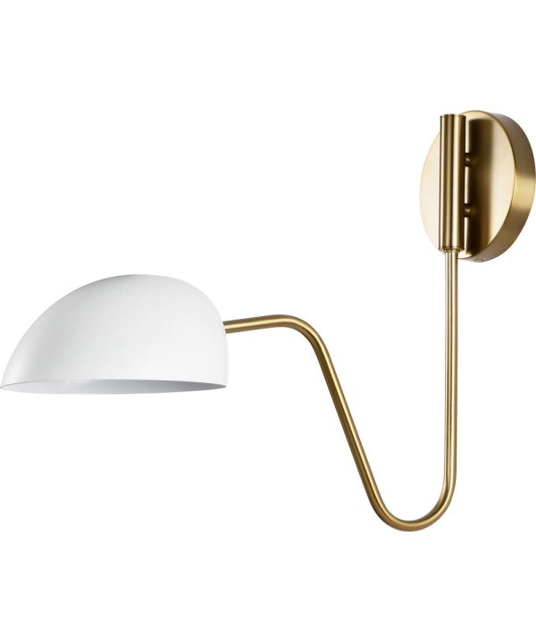 Trilby 1-Light Vanity & Wall Matte White   Burnished Brass Online Sale