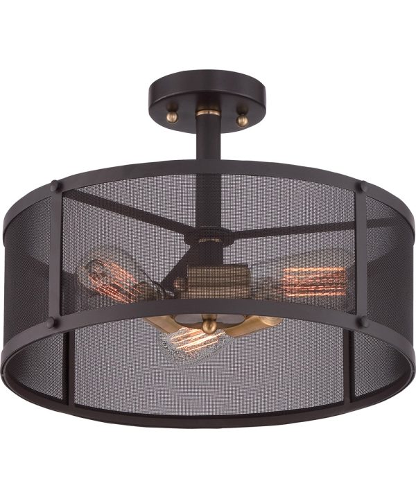 Union Station Large 3-light Semi Flush Mount Western Bronze Supply