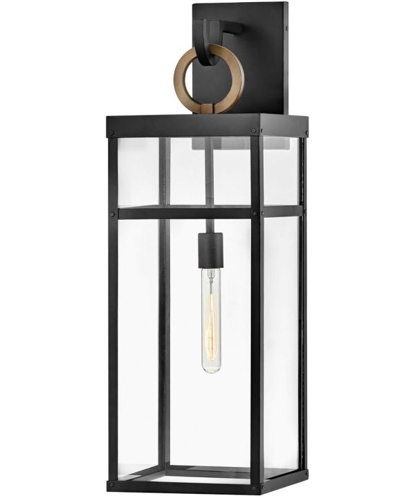 Porter 1-Light Extra Large LED Outdoor Wall Mount Lantern in Black Cheap