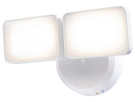 Outdoor LED Dual Head Wall Spot Light 2 Light Dusk to Dawn, White Finish 6 H Sale