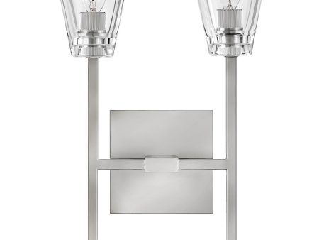 Auden 2-Light Two Light Vanity in Polished Nickel For Sale